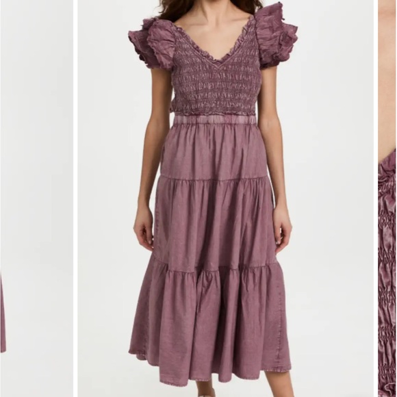 NWT SEA NY Heidi Heart Quilt Flutter Midi Dress Size 10 - Picture 6 of 7